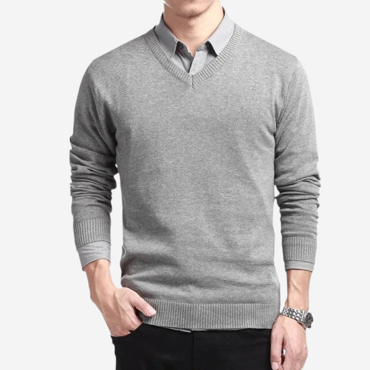 Womens Slim Fit V-Neck Knit Sweater