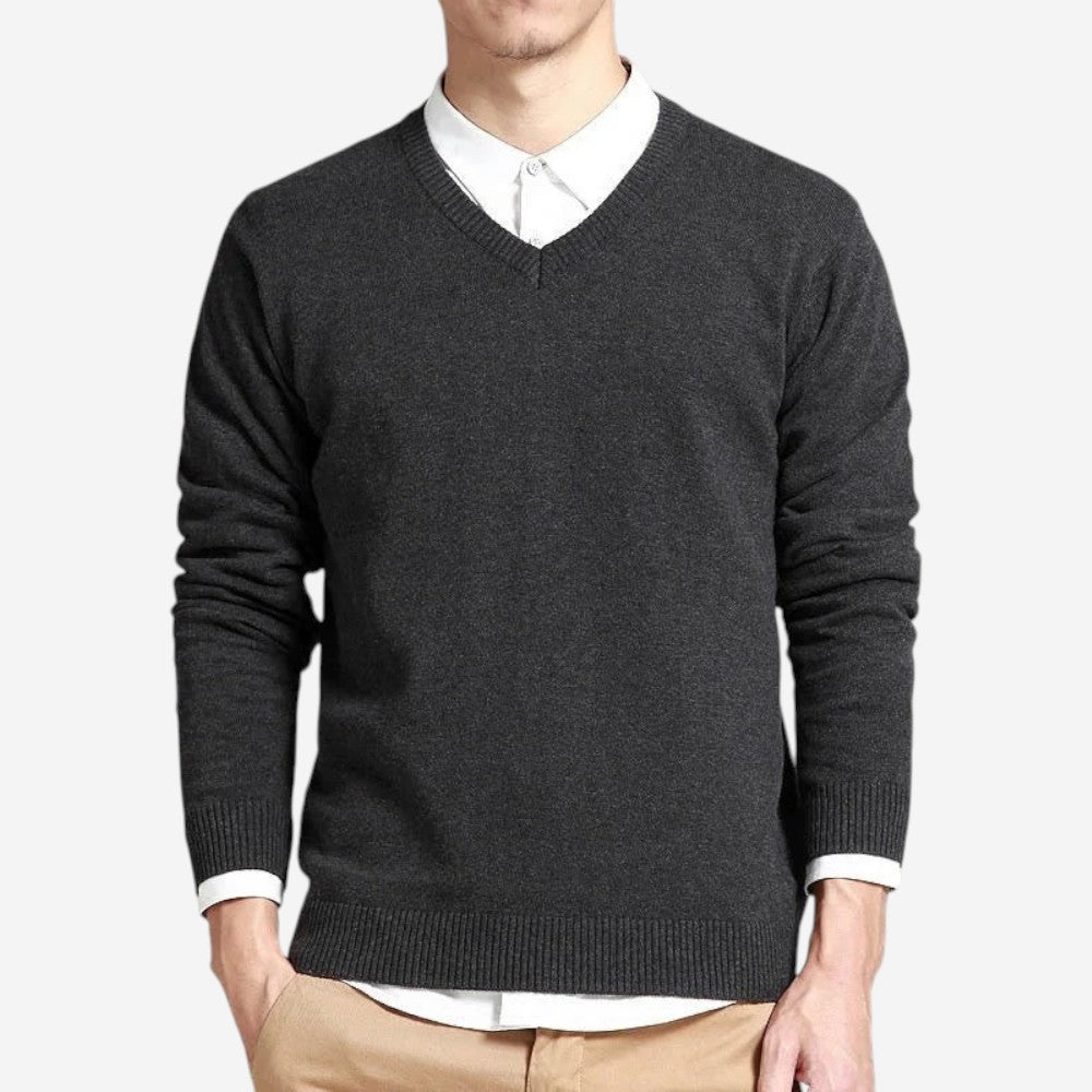 Womens Slim Fit V-Neck Knit Sweater