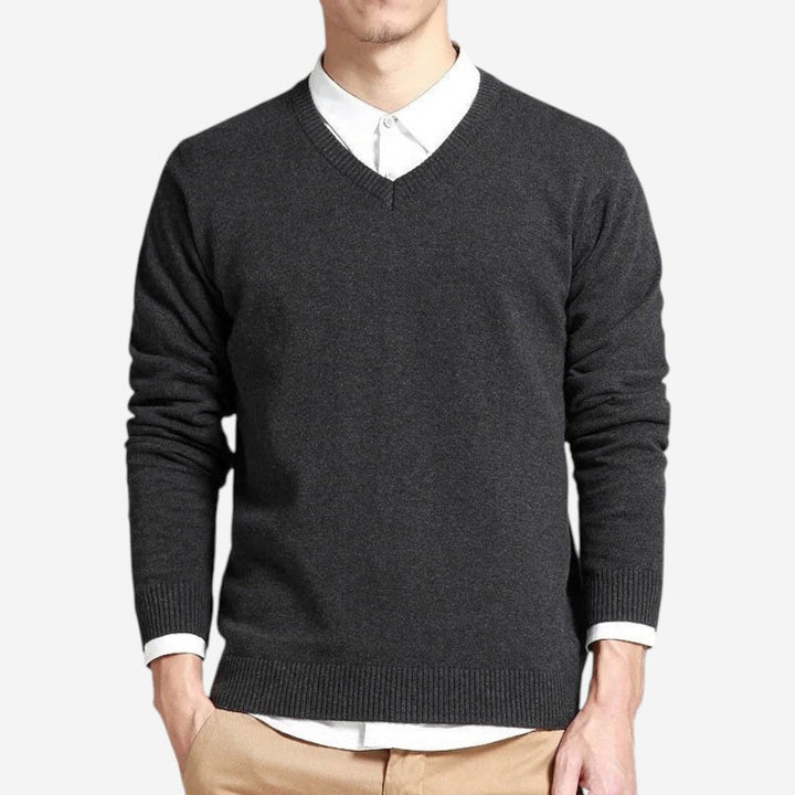 Womens Slim Fit V-Neck Knit Sweater
