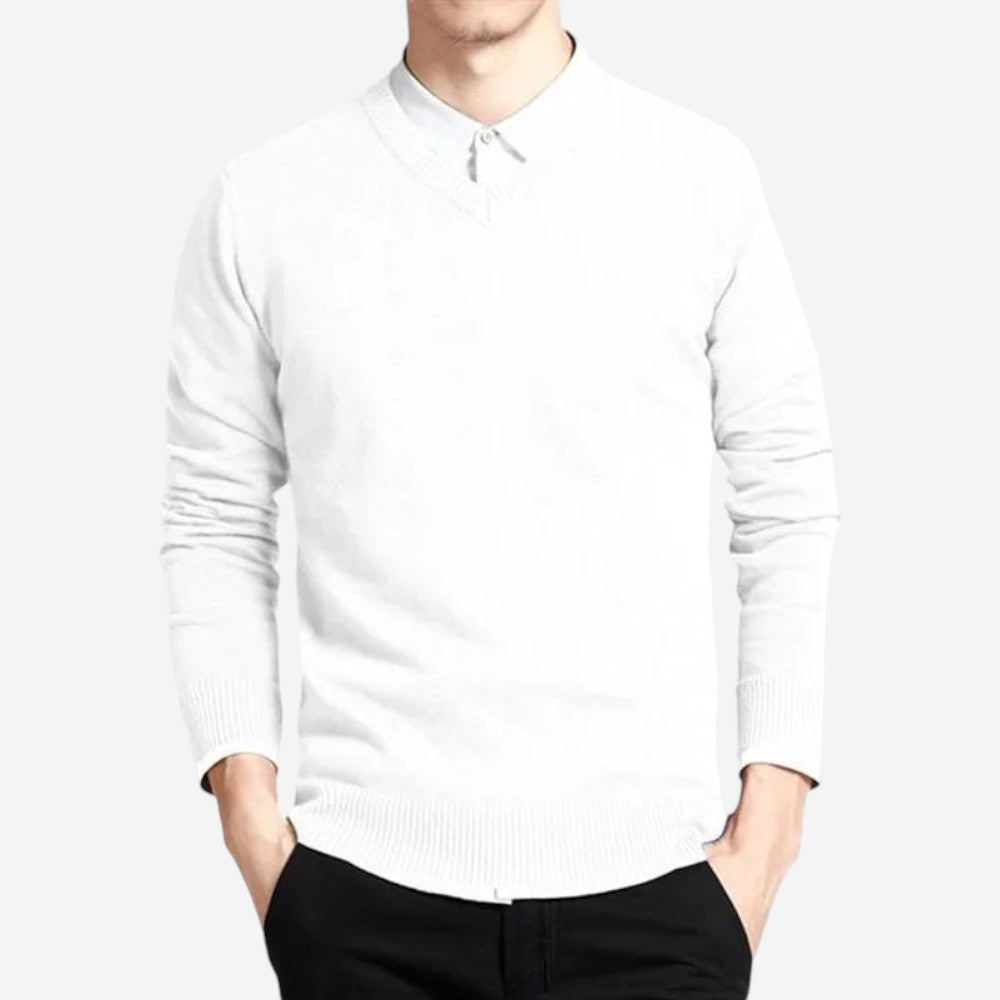 Womens Slim Fit V-Neck Knit Sweater - BritishMode