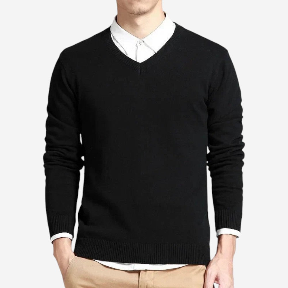 Womens Slim Fit V-Neck Knit Sweater