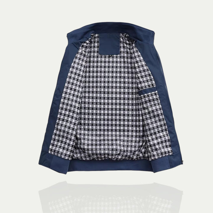 Mens Zip-Up Jacket Checked Lined