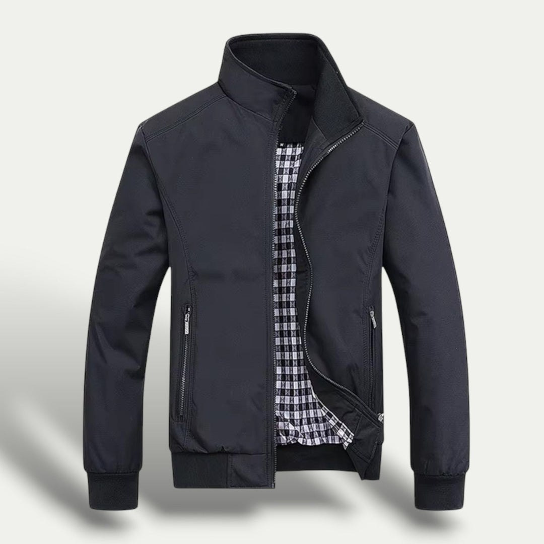 Mens Zip-Up Jacket Checked Lined