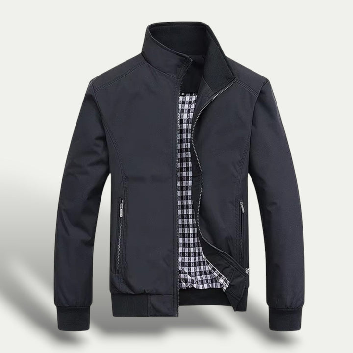 Mens Zip-Up Jacket Checked Lined