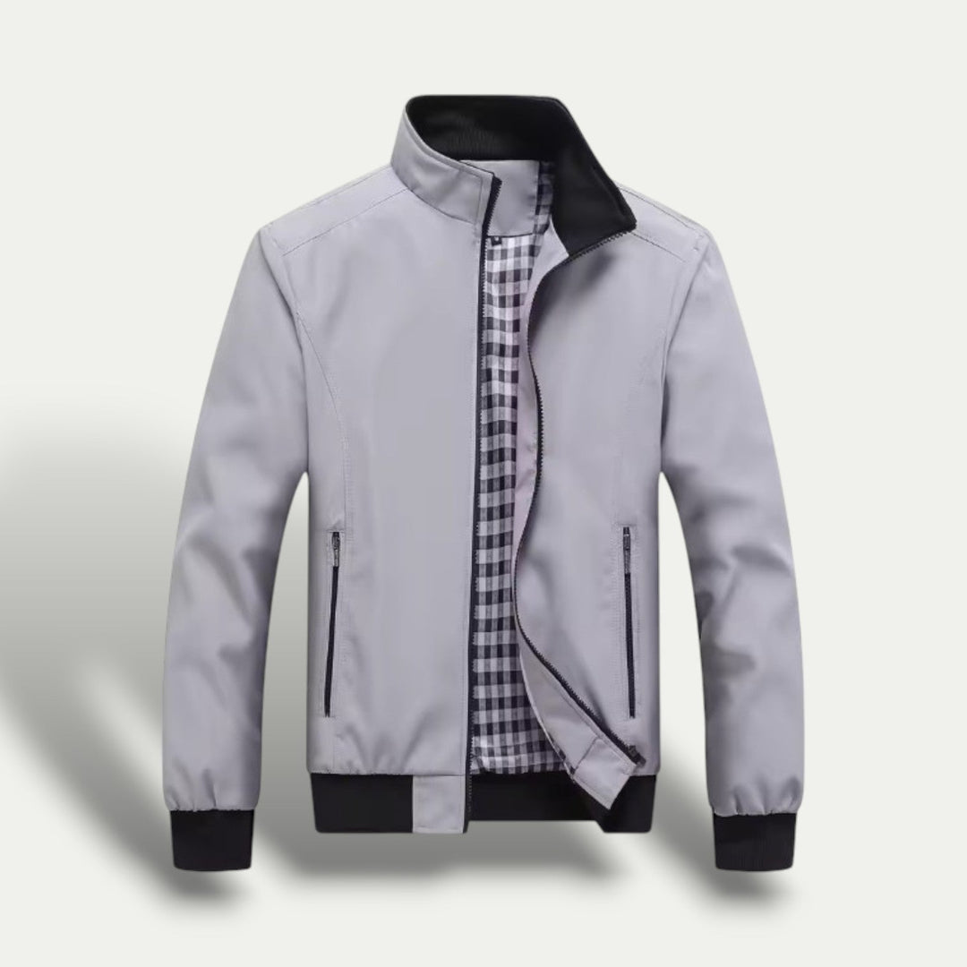 Mens Zip-Up Jacket Checked Lined