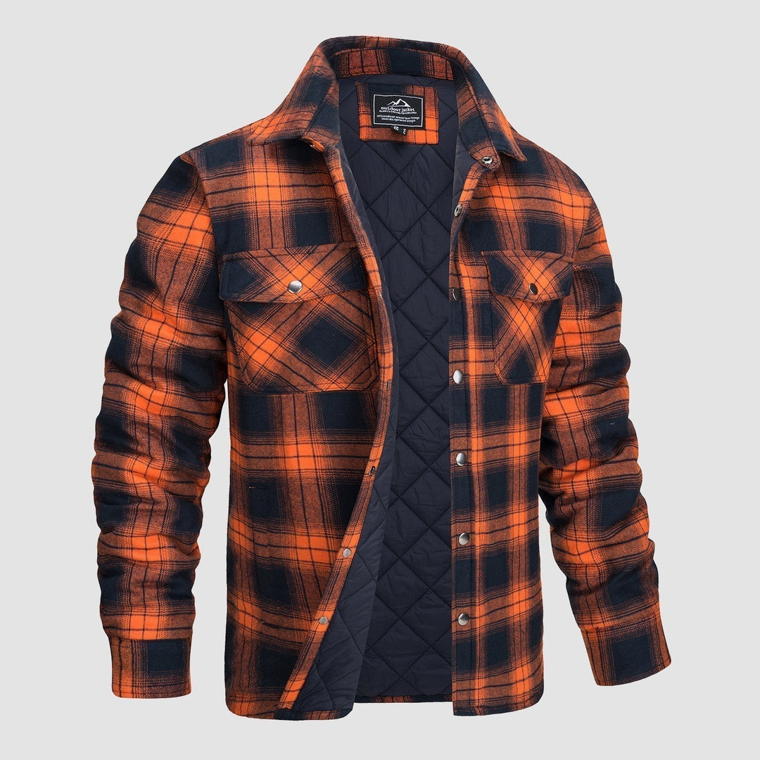 Mens Shirt Fleece Lined Plaid Warm Fit - BritishMode
