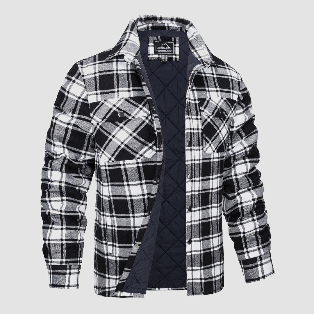 Mens Shirt Fleece Lined Plaid Warm Fit