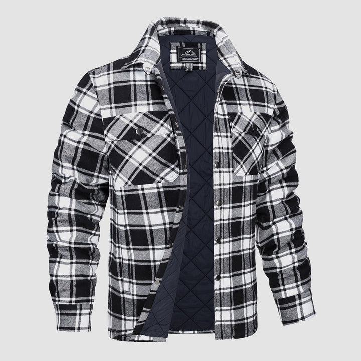 Mens Shirt Fleece Lined Plaid Warm Fit