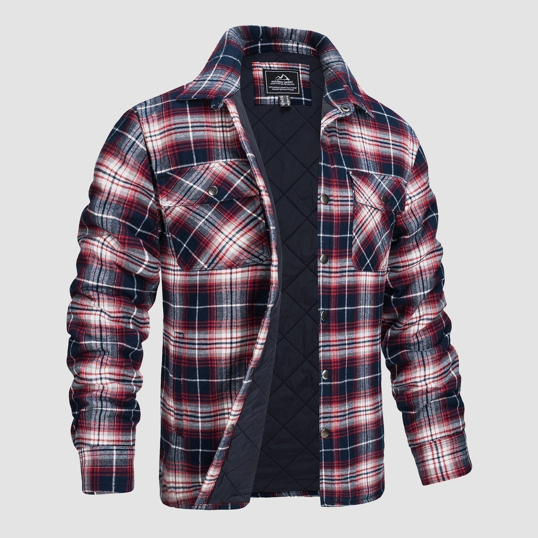 Mens Shirt Fleece Lined Plaid Warm Fit