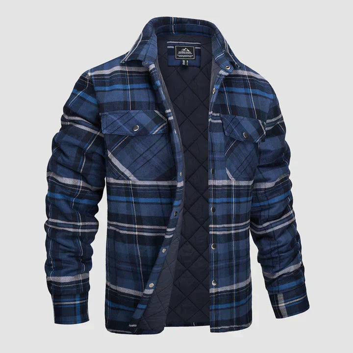 Mens Shirt Fleece Lined Plaid Warm Fit