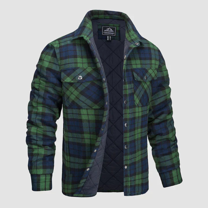 Mens Shirt Fleece Lined Plaid Warm Fit