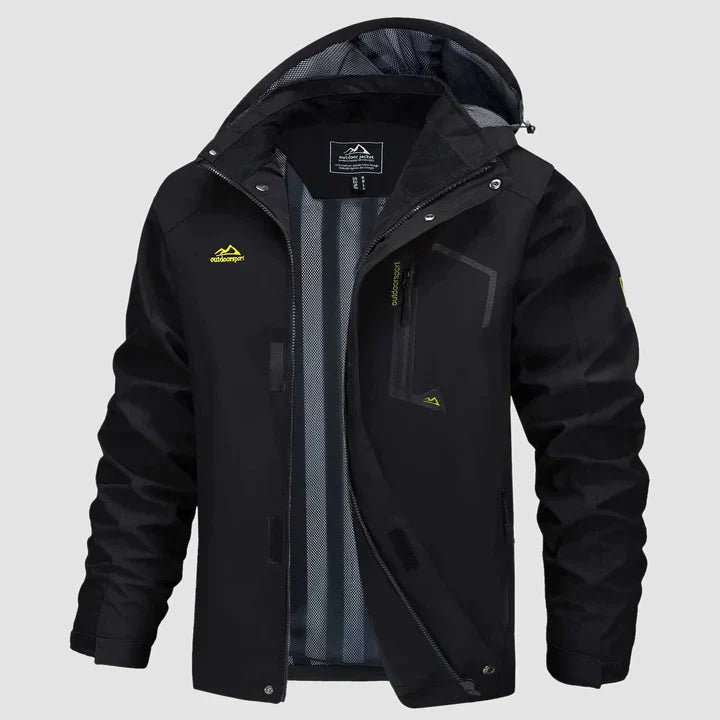 Mens Waterproof Breathable Raincoat with Hood
