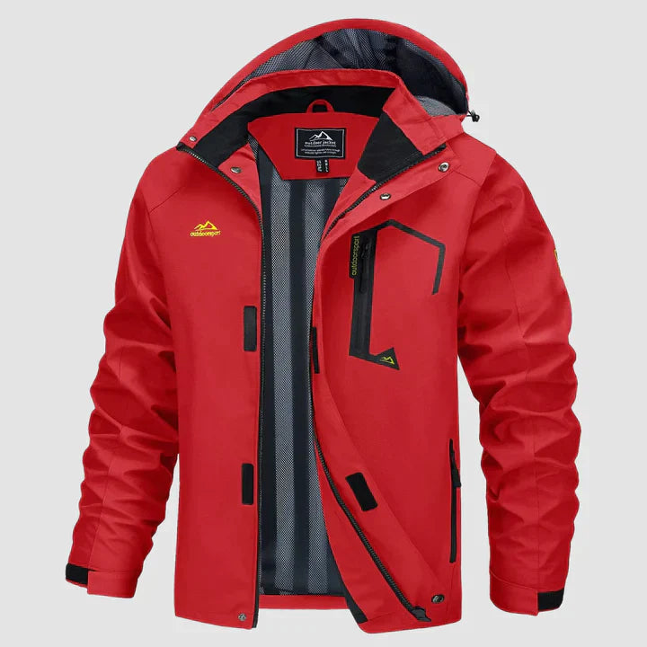 Mens Waterproof Breathable Raincoat with Hood