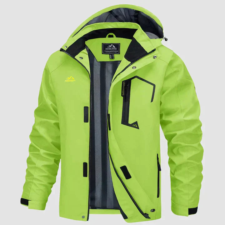 Mens Waterproof Breathable Raincoat with Hood