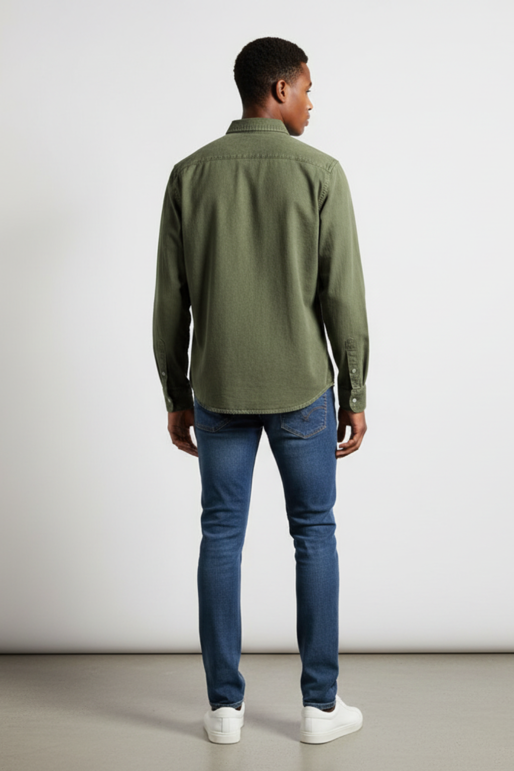 Mens Long Sleeve Shirt Cotton Button-Up Classic Fit