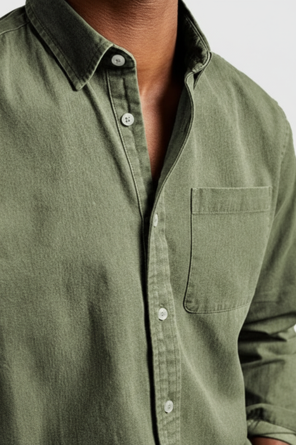Mens Long Sleeve Shirt Cotton Button-Up Classic Fit
