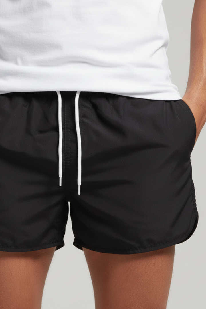 Mens Swim Trunks Quick-Dry Rounded Hem