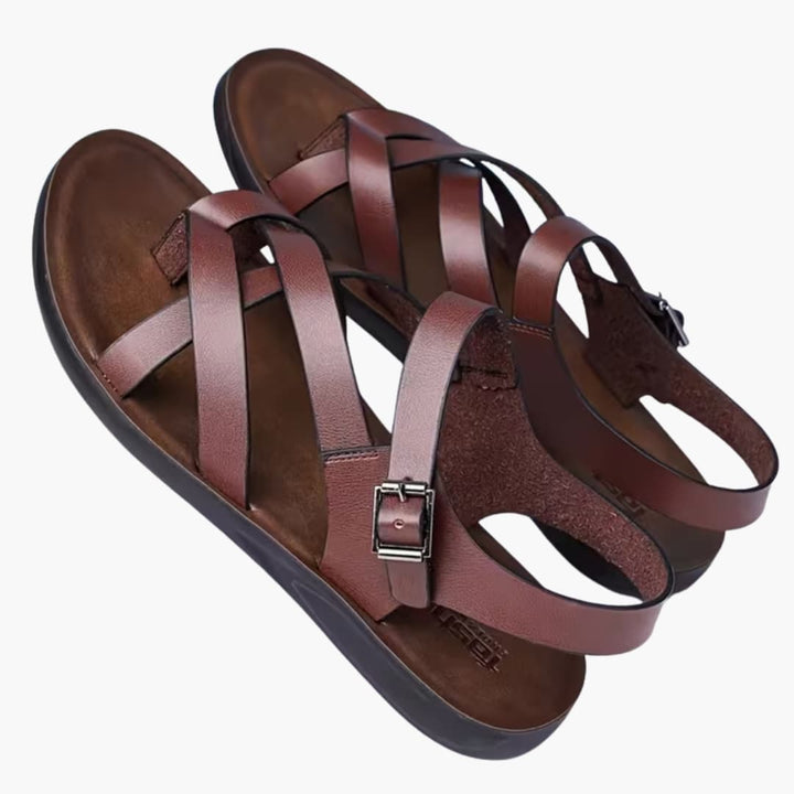 Mens Roman Sandals Slip-On Closure Round Toe Design - BritishMode