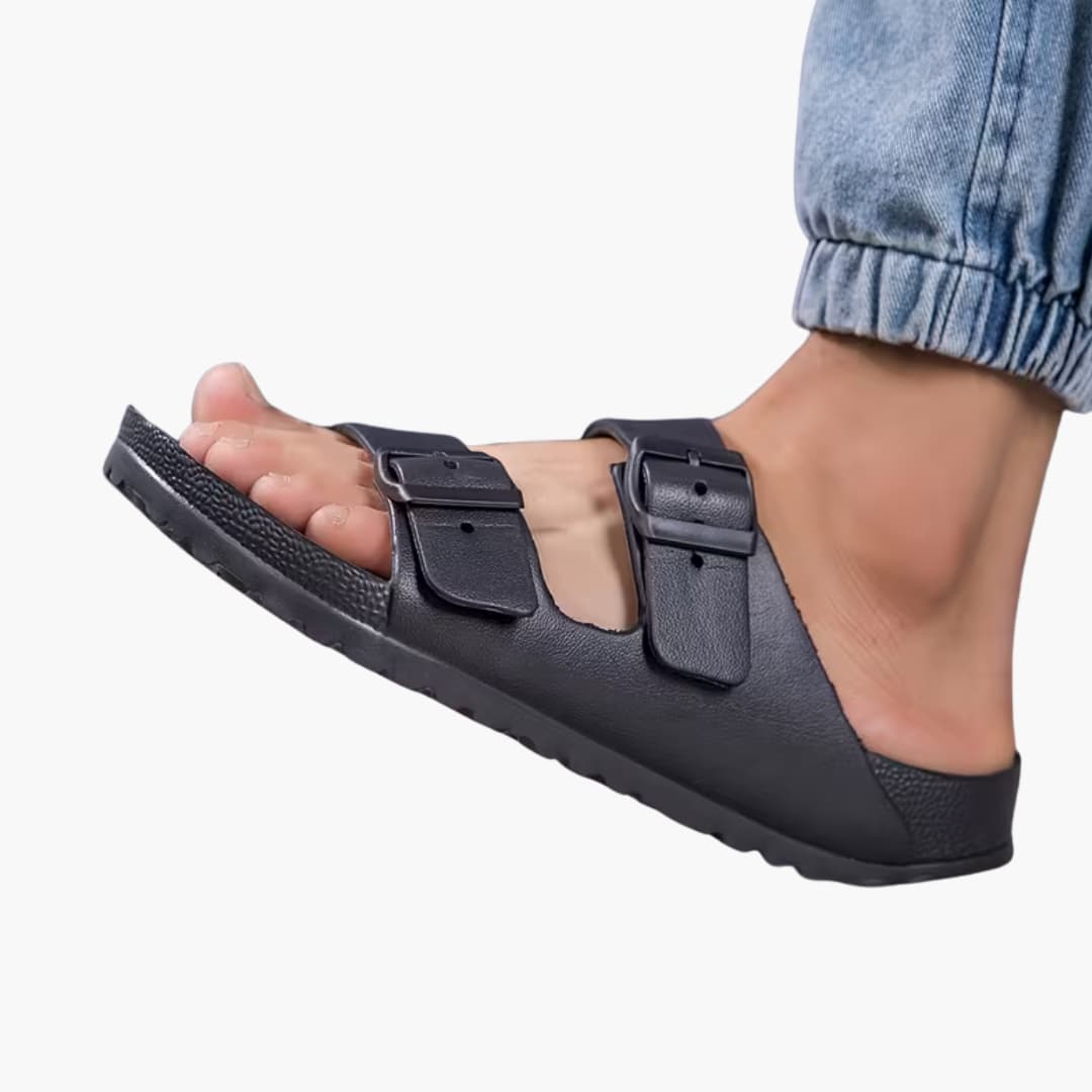 Mens Sandals Slip-On Buckle Strap Design - BritishMode
