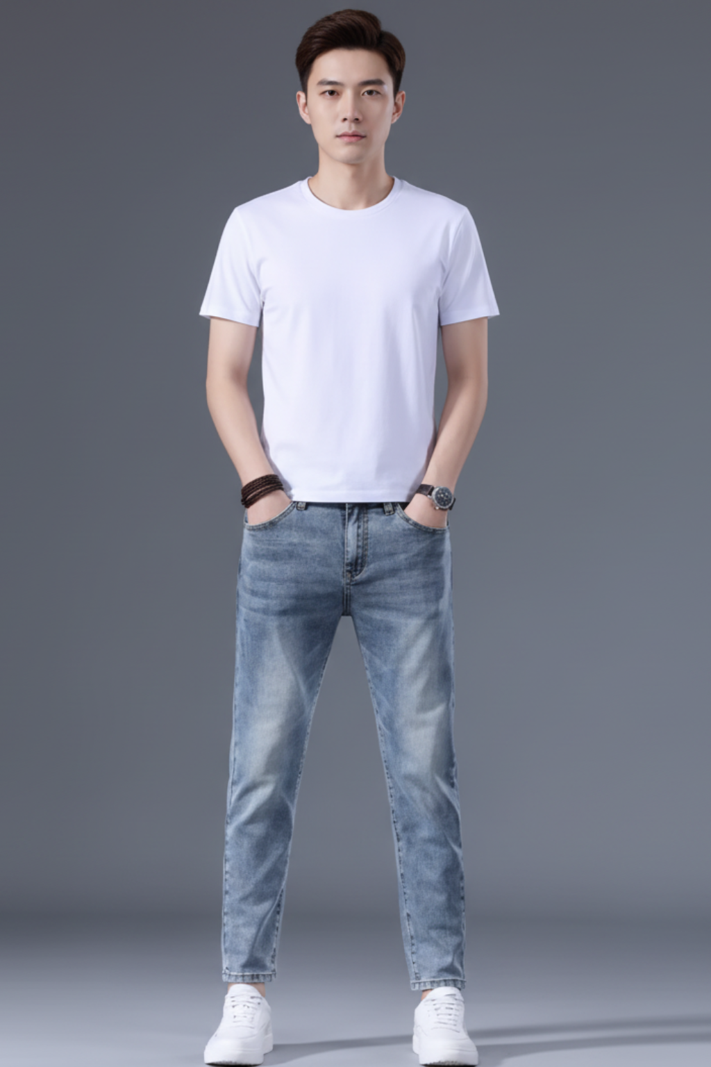 Mens Slim Fit Jeans Ankle Length