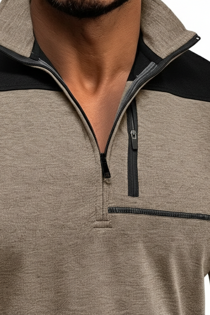 Mens Technical Pullover Quarter Zip Chest Pocket