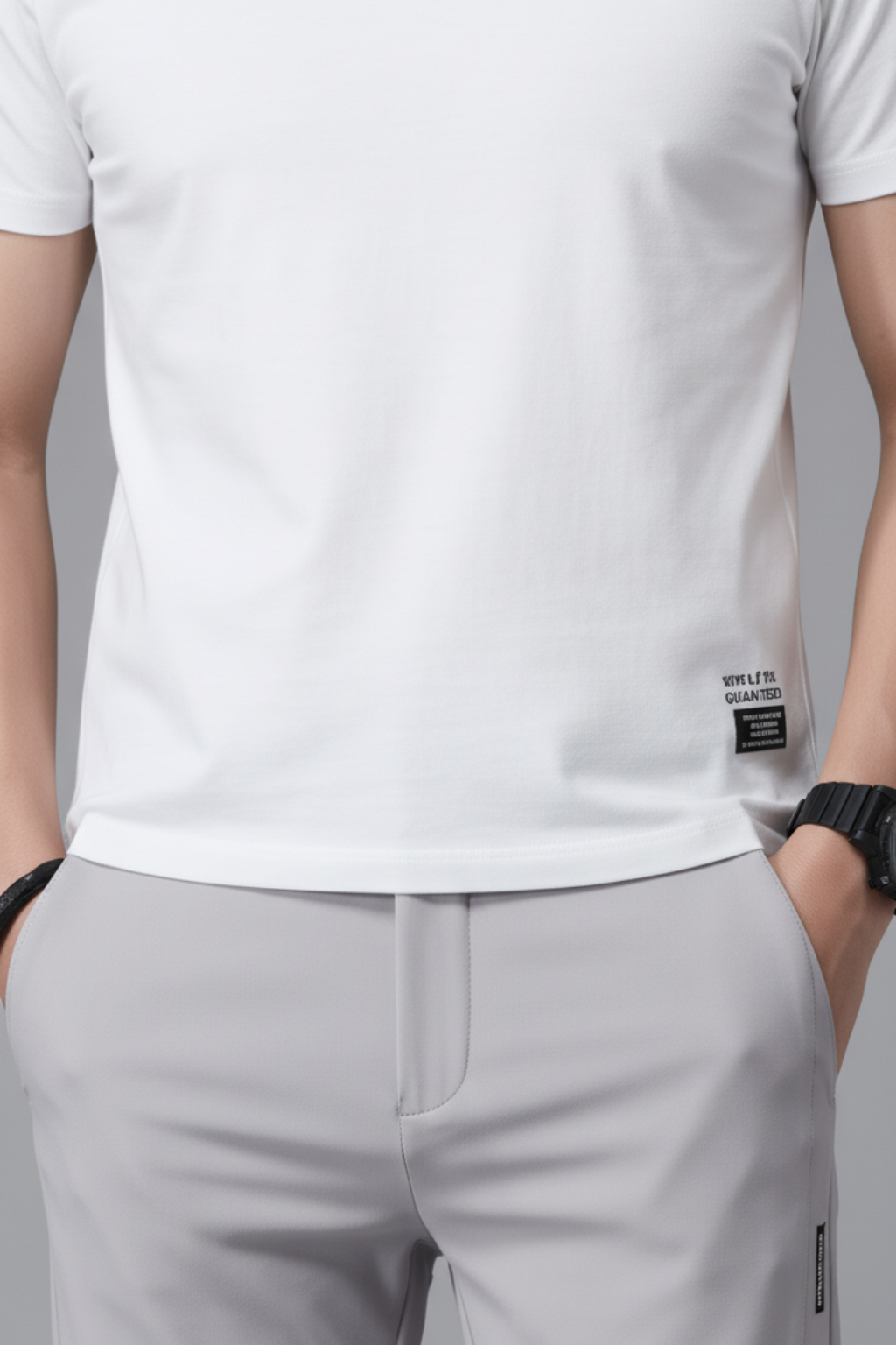 Mens Slim Fit Stretch Flat Front Pants