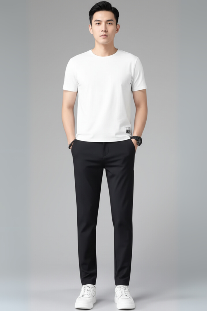 Mens Slim Fit Pants Ultra-Thin Straight