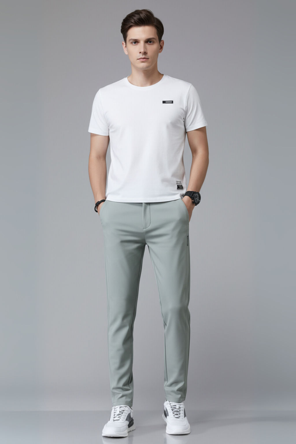 Mens Slim Fit Pants Ultra-Thin Straight