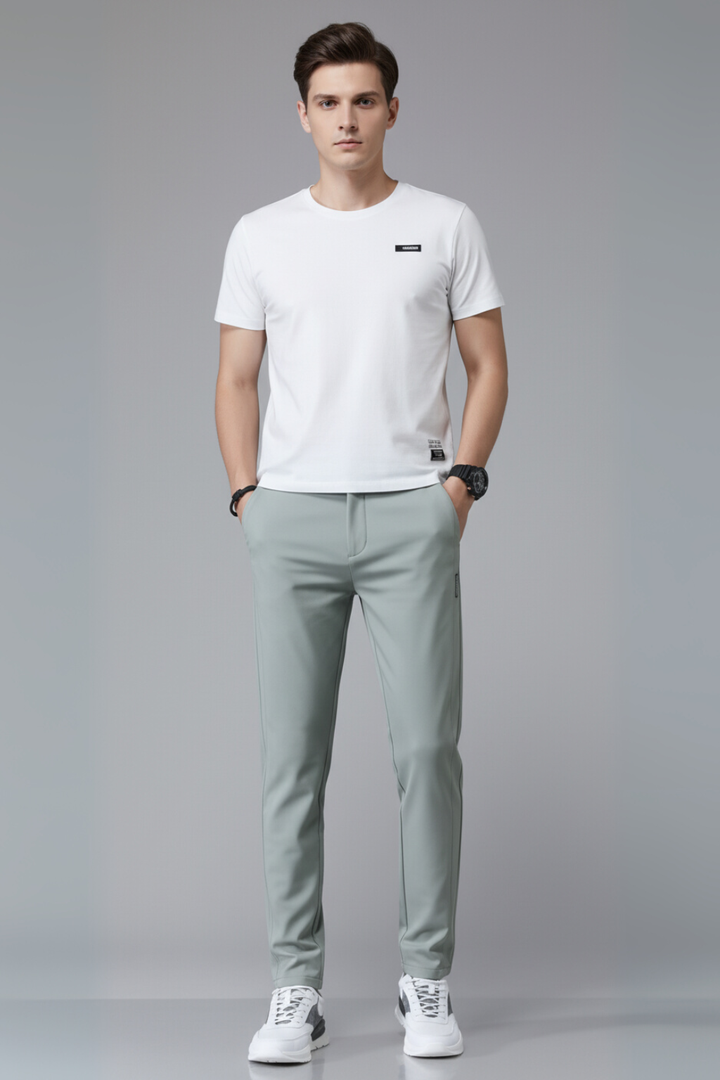 Mens Slim Fit Pants Ultra-Thin Straight