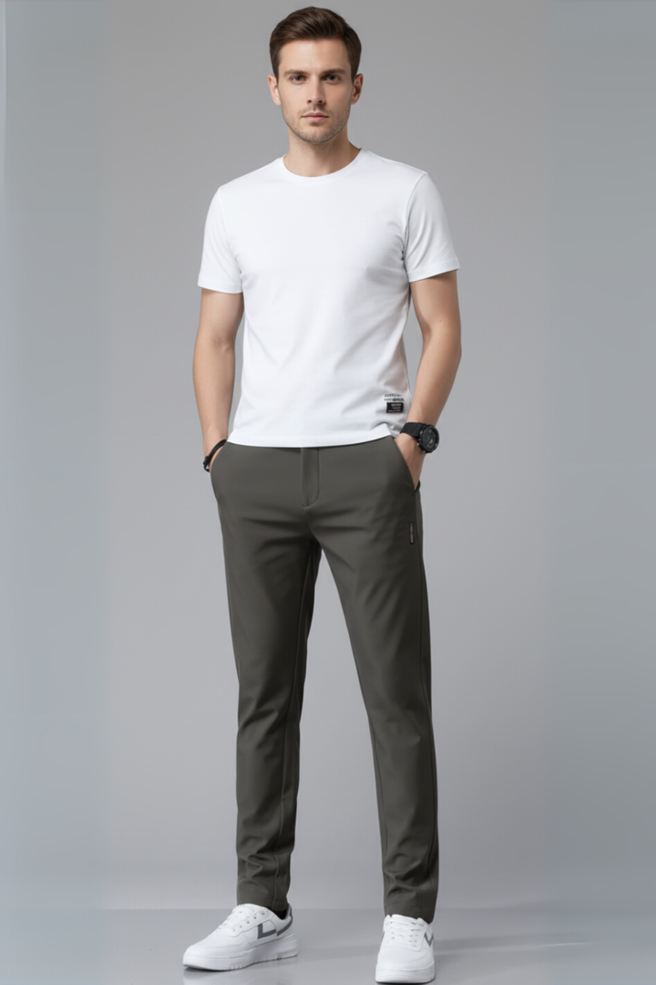 Mens Slim Fit Pants Ultra-Thin Straight