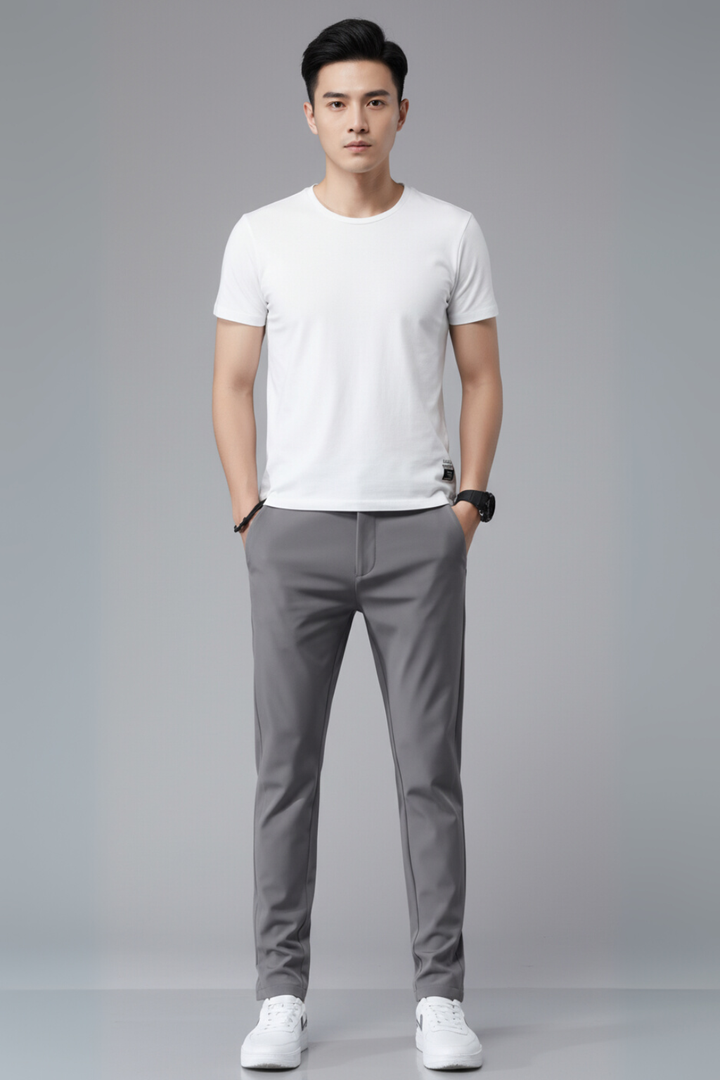 Mens Slim Fit Pants Ultra-Thin Straight