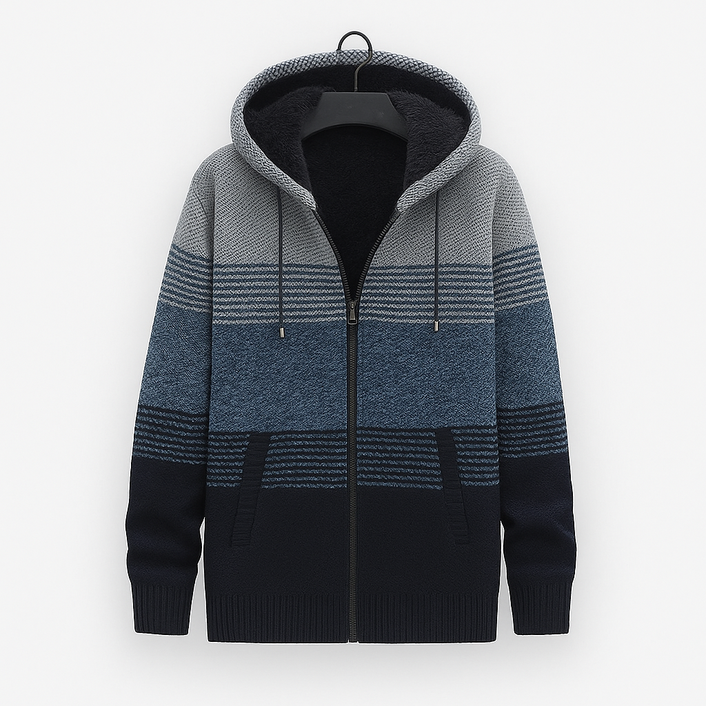 Mens Hooded Zip Sweater Warm Fit