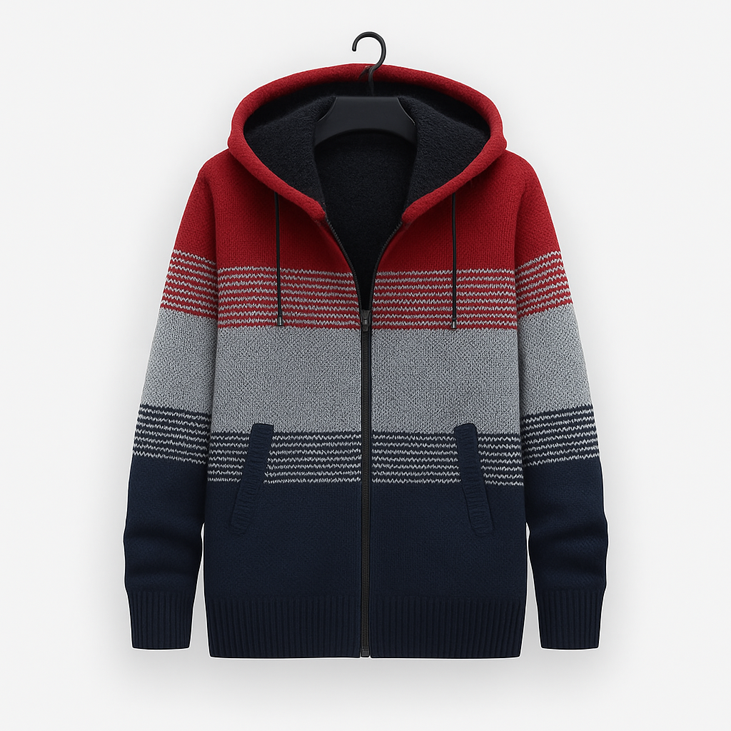 Mens Hooded Zip Sweater Warm Fit - BritishMode