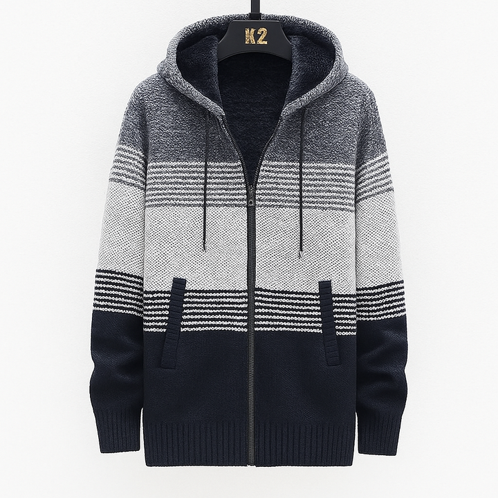 Mens Hooded Zip Sweater Warm Fit