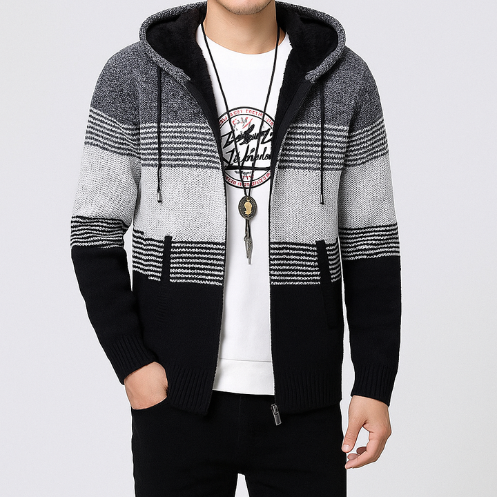 Mens Hooded Zip Sweater Warm Fit