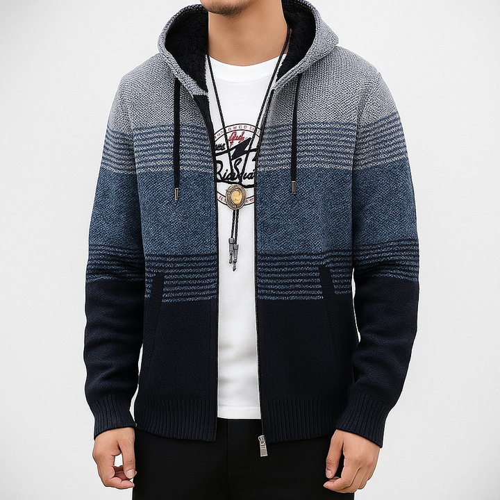 Mens Hooded Zip Sweater Warm Fit