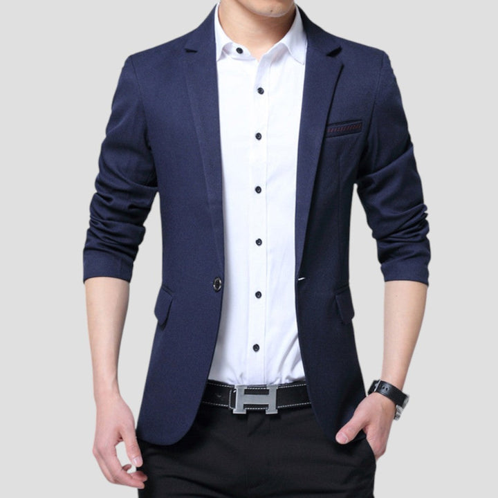 Mens Blazer Single-Button Structured Fit