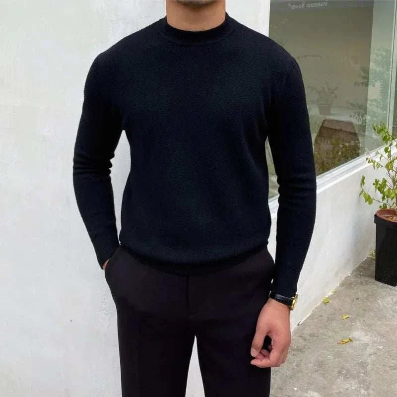 Mens Slim Fit Knit Sweater Elegant Style