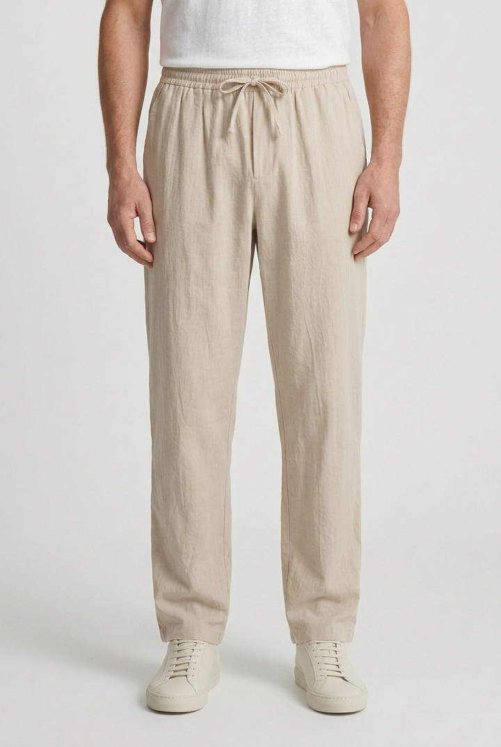 Mens Casual Trousers Drawstring Relaxed Fit - BritishMode