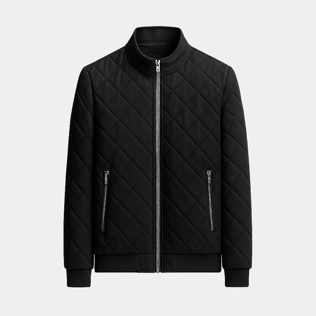 Mens Quilted Bomber Jacket Lightweight Slim Fit - BritishMode