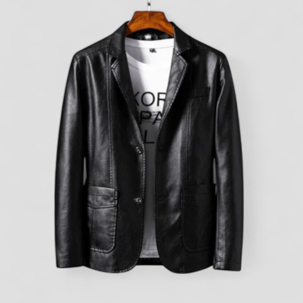 Men’s Modern Leather Blazer - BritishMode