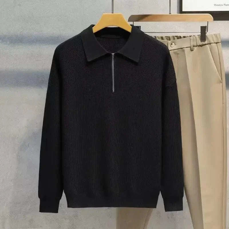 Mens Half-Zip Knit Sweater Regular Fit - BritishMode