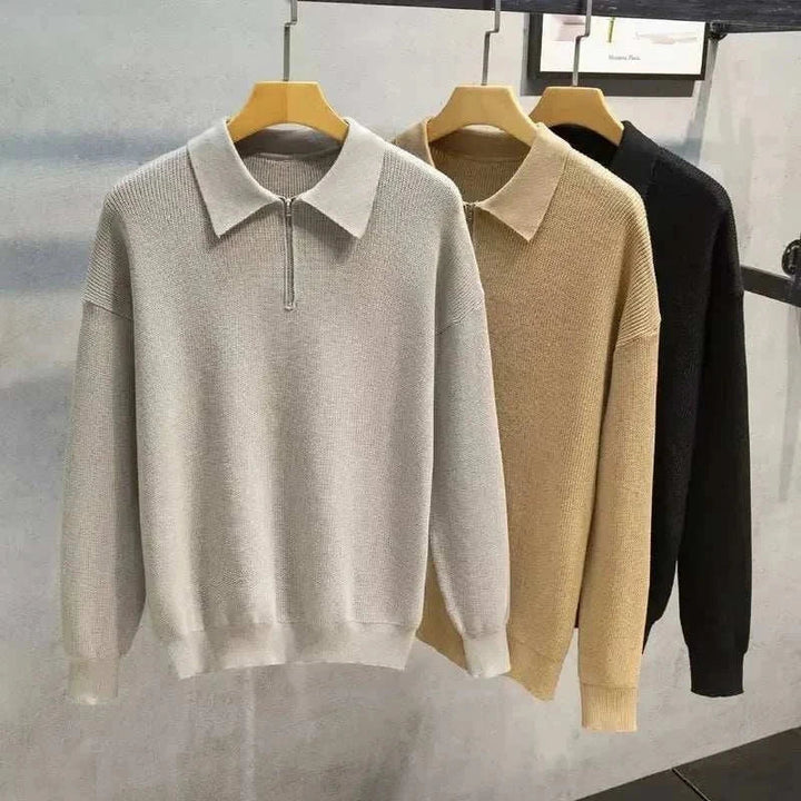 Mens Half-Zip Knit Sweater Regular Fit
