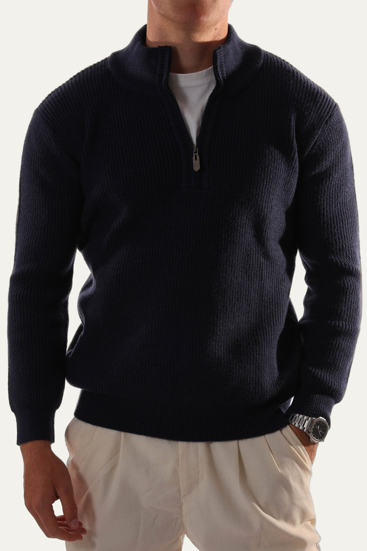 Mens Quarter-Zip Jumper Classic Fit - BritishMode