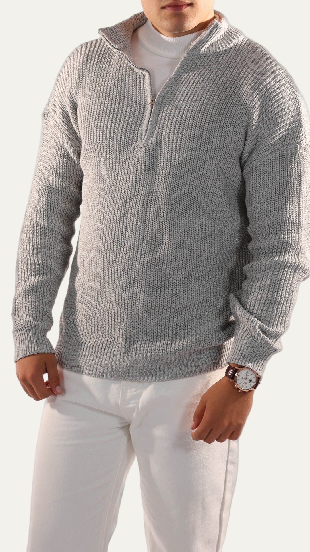 Mens Quarter-Zip Jumper Classic Fit