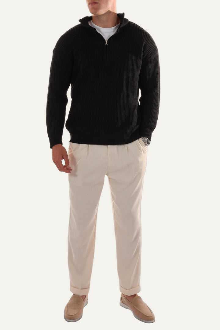 Mens Quarter-Zip Jumper Classic Fit