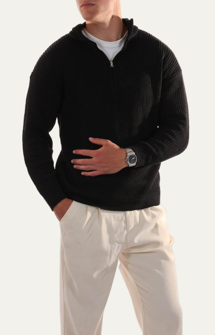 Mens Quarter-Zip Jumper Classic Fit