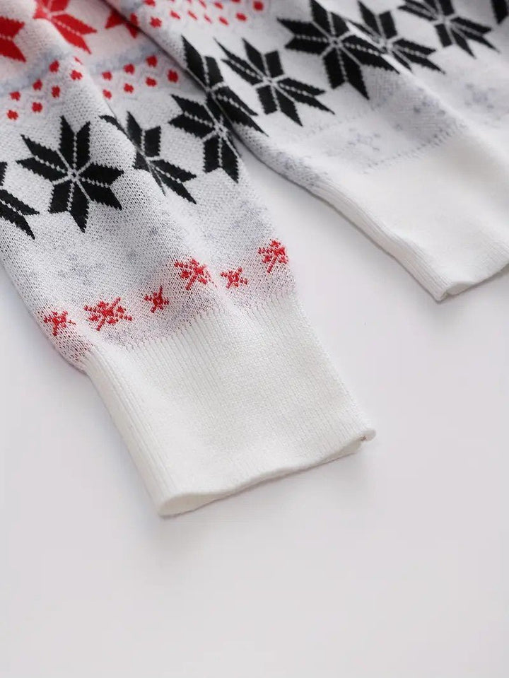 Mens Knit Sweater Fair Isle Pattern Crewneck