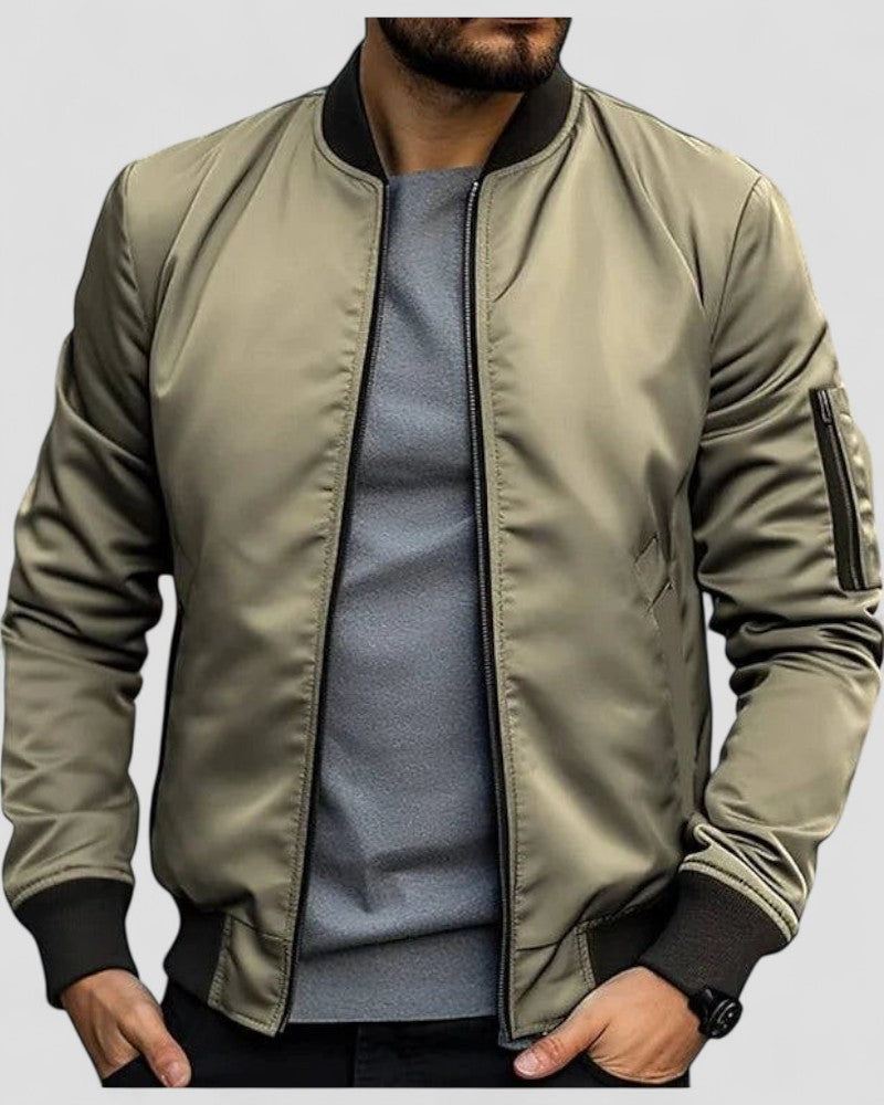 Mens Bomber Jacket with Zip Urban Style