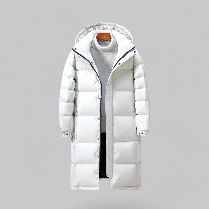 Mens Quilted Puffer Parka Long Hooded Style - BritishMode
